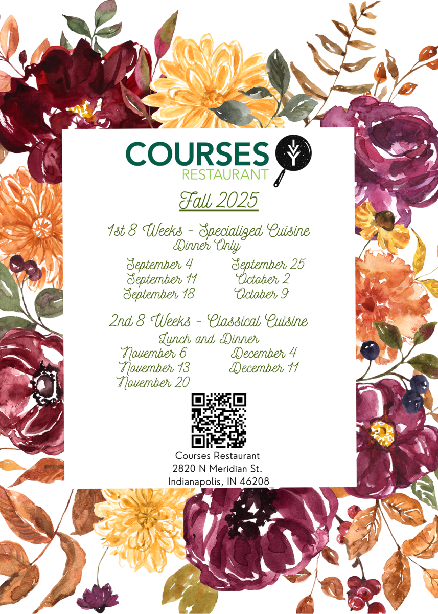 Courses Restaurant - Fall 2025 dates