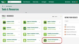 MyIvy Tools - Financial Aid Requirements