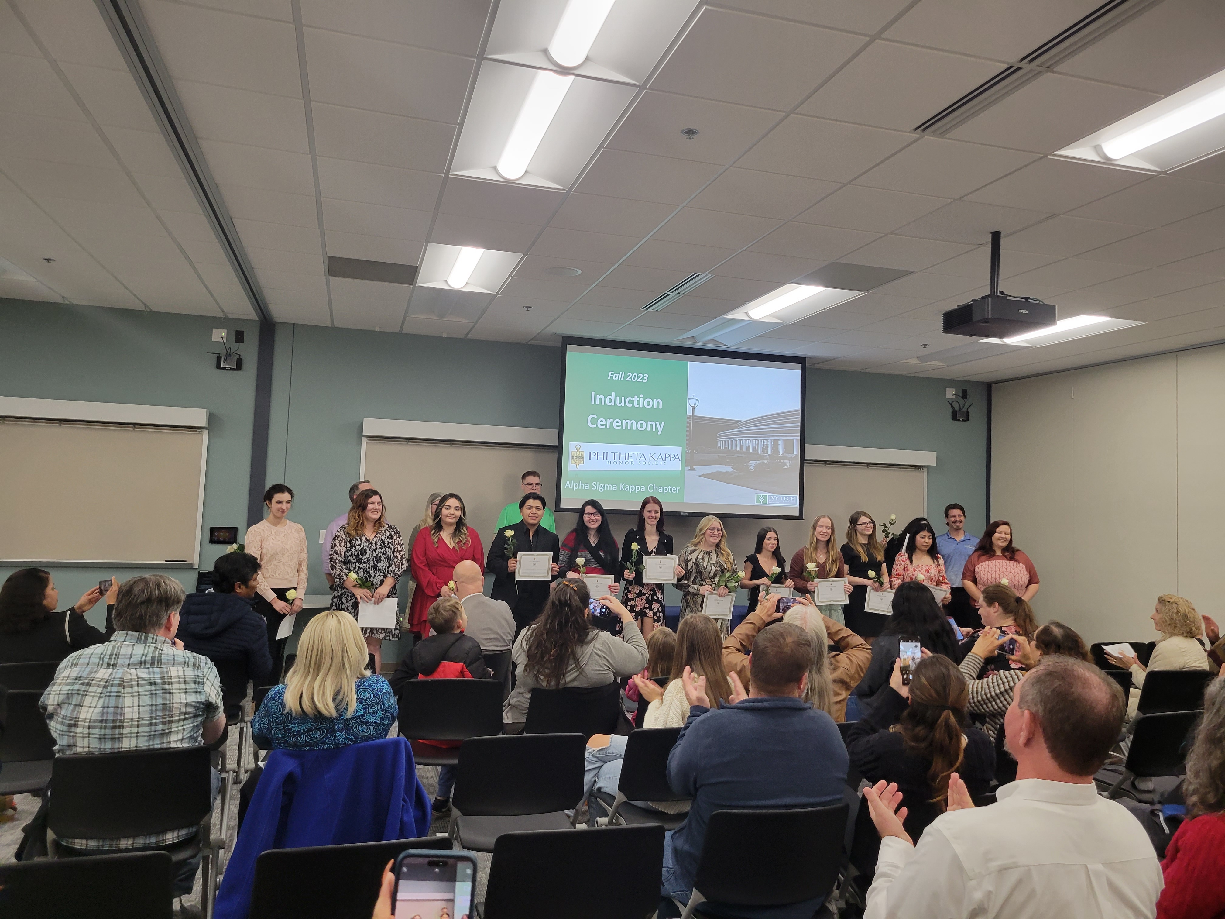 Ivy Tech Community College Lafayette Celebrates The Induction Of 15 New   Ptk Induction 